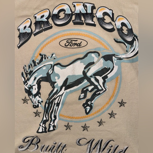 Ford Bronco Women’s Graphic Top, Beige Tan XL NWT Grayson Threads - Horse Logo - Picture 3 of 7